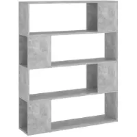 vidaXL Bibliothèque/Séparateur de pièce Gris béton 100x24x124 cm