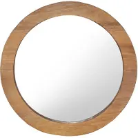 vidaXL Miroir mural 60 cm Teck Rond