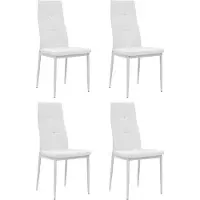 vidaXL Chaises de salle à manger 4 pcs. Blanc Similicuir