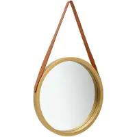 vidaXL Miroir mural avec sangle 50 cm Doré