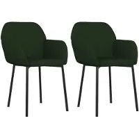 vidaXL Chaise de salle à manger 2 pcs. Vert foncé velours