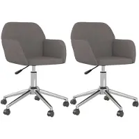 vidaXL Chaise de salle à manger 2 pcs. Pivotant Tissu gris foncé