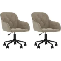 vidaXL Chaise de salle à manger 2 pcs. Pivotantes Gris clair Velours