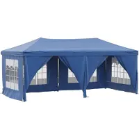 vidaXL Tente de réception pliable avec parois latérales bleu 3x6 m
