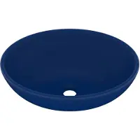vidaXL avabo ovale mat bleu foncé 40x33 cm Céramique