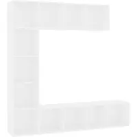 vidaXL Ensemble de bibliothèque/meuble TV 3 pcs Blanc 180x30x180 cm