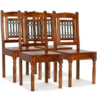 vidaXL Chaises de salle à manger 4 pcs. Bois massif Classique