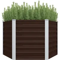 vidaXL Lit surélevé de jardin brun 129 x 129 x 77 cm Acier galvanisé