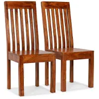 vidaXL Chaises de salle à manger 2 pcs. Bois massif avec finition couleur miel