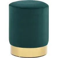 vidaXL Tabouret Vert foncé et doré Velours 28 x 36 cm
