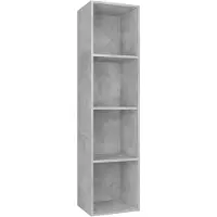 vidaXL Bibliothèque/Meuble TV Gris béton 36x30x143cm Bois d’ingénierie