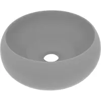 vidaXL Lavabo de luxe Rond Mat Gris clair 40x15 cm Céramique