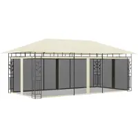 vidaXL Pavillon avec moustiquaire 6x3x2,73 m Crème