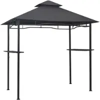 vidaXL Pavillon BBQ 240x150x255 cm Anthracite Acier