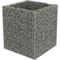 vidaXL Lit surélevé à gabion Acier galvanisé 90x90x100 cm