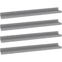 vidaXL Étagères murales 4 pcs Gris 60x9x3 cm