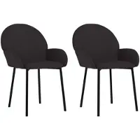 vidaXL Chaise de salle à manger 2 pcs. noir similicuir