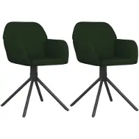 vidaXL Chaise de salle à manger 2 pcs. Pivotant Vert foncé Velours