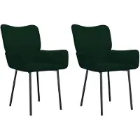 vidaXL Chaise de salle à manger 2 pcs. Vert foncé velours