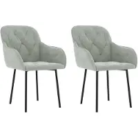 vidaXL Chaise de salle à manger 2 pcs. Gris clair velours