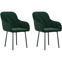 vidaXL Chaise de salle à manger 2 pcs. Vert foncé velours