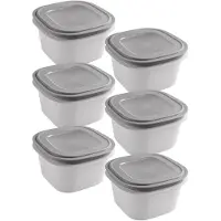 Sunware 3 pièces Sigma Home boîte de conservation - 18 x 18 x 10,4 cm - 1,8 litre - gris clair/gris foncé