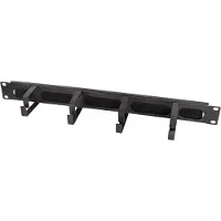 Logilink Panneau guide-câbles 19" avec 4 étriers en acier et barrette à brosses, noir, Armoire serveur : accessoires, Noir