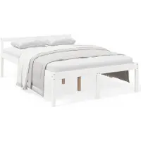 vidaXL Lit en bois massif blanc 120x190 cm