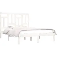 vidaXL Lit en pin massif sans matelas blanc 140x200 cm