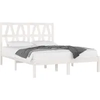 vidaXL Lit en bois massif pin blanc 120x200 cm