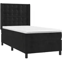 vidaXL Lit boxspring avec matelas noir 80x200 cm velours