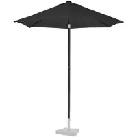 Vonroc Premium Parasol Torbole - Ø200cm - Parasol à manche durable - Tissu résistant aux UV - Anthracite/Noir - Housse de protection incluse