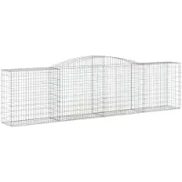 vidaXL Gabions avec arc surélevé 25 pcs 400x50x100/120cm Fer galvanisé