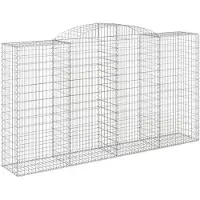 vidaXL Gabions avec arc surélevé 5 pcs. 300x50x160/180cm Fer galvanisé
