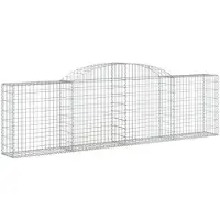 vidaXL Gabions avec arc surélevé 9 pcs. 300x30x80/100 cm Fer galvanisé