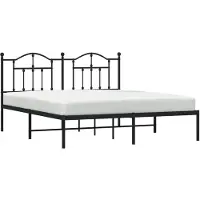 vidaXL Cadre de lit avec tête de lit en métal noir 183x213 cm