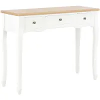 vidaXL Table de console et coiffeuse avec 3 tiroirs Blanc