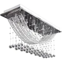 vidaXL Plafonnier blanc avec perles de verre scintillantes 8 x G9 29 cm