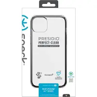Speck Presidio Perfect-Clear Impact Geometry MICROBAN Apple iPhone 14 Plus / 15 Plus (Clair / Noir)
