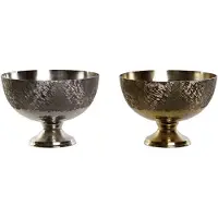 DKD Home Decor centre de table doré argenté moderne 25 x 25 x 18 cm (2 unités)