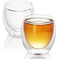Intirilife 2x Verre À Double Paroi 200-300 Ml En Crystal Clair - Soufflés À La Bouche Pour Une Isolation Optimale, Parfaits Pour Un Latte Macchiato, Comme Verre À Thé Ou À Café Sans Anse