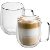 Intirilife 2x Verre À Double Paroi 200 Ml En Crystal Clair - Soufflés À La Bouche, Isolés Pour Latte Macchiato, En Tant Que Verre À Thé Ou À Café Avec Une Anse