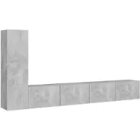 vidaXL Ensemble de 3 meubles TV en bois gris béton