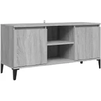 vidaXL Armoire TV avec pieds métalliques Gris Sonoma 103,5x35x50 cm