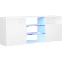 vidaXL Armoire TV-avec-éclairage-LED-120x30x50-cm-blanc