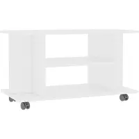 vidaXL Armoire TV avec roulettes Blanc 80x40x45 cm Bois composite