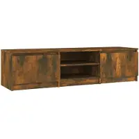 vidaXL Armoire TV chêne fumé 140x40x35,5 cm Bois composite