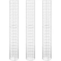 vidaXL Gabion lits surélevés 3 pcs. Rond Acier galvanisé Ø30x200 cm