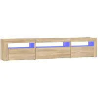 vidaXL Armoire TV avec lampes LED Chêne Sonoma 195x35x40 cm