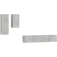 vidaXL Ensemble d'armoires TV 4 pièces gris béton Bois composite